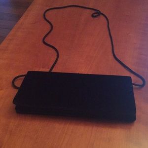 Vintage black velvet clutch